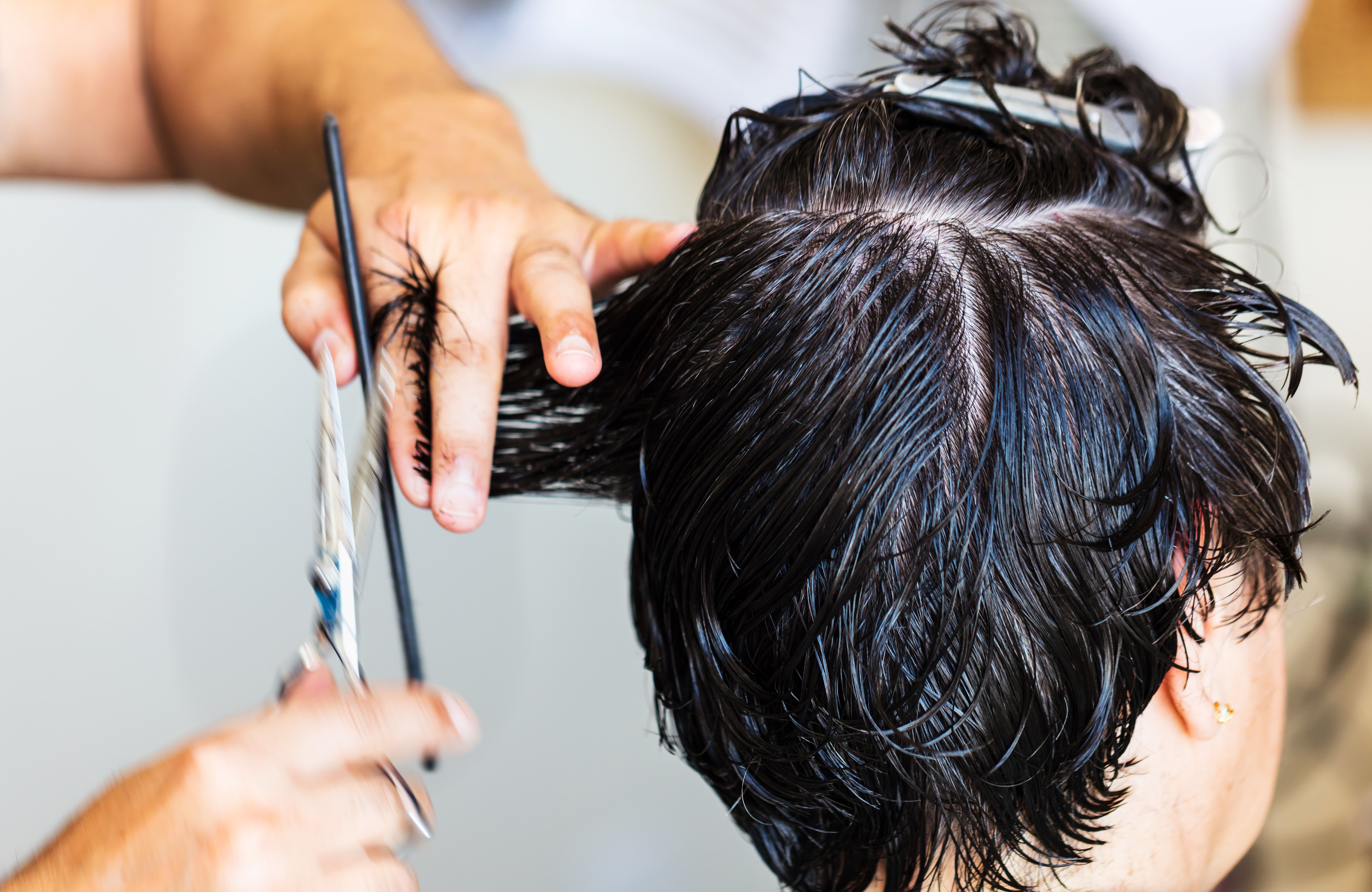 Professional haircut styling